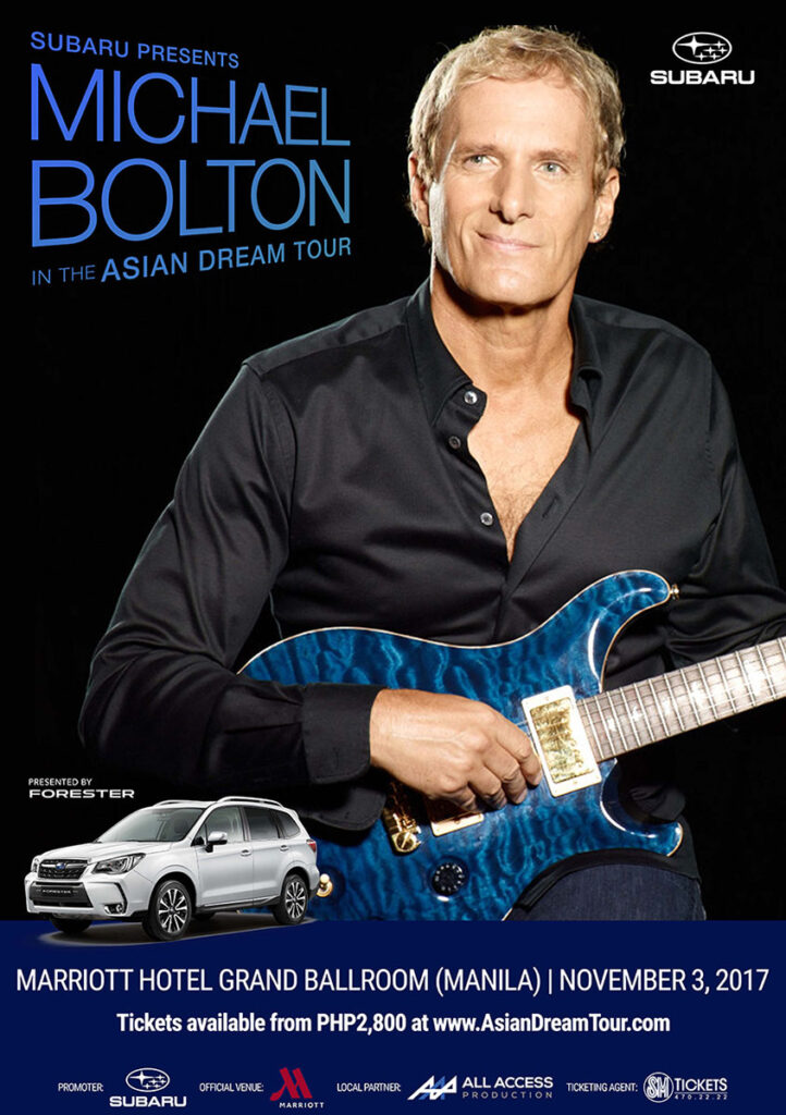 Subaru is bringing Michael Bolton’s Asian Dream Tour to Manila 2017 subaru michaelboltonposter