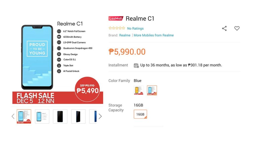 Now available: Realme C1 2018 realme c1 lazadaflashsale