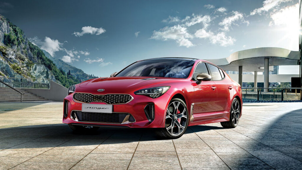 2019 kia stingergt front quarter