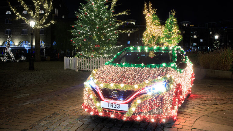They Turned the Nissan LEAF into a Christmas TREE! 2019 Nissan Leaf xmas 00