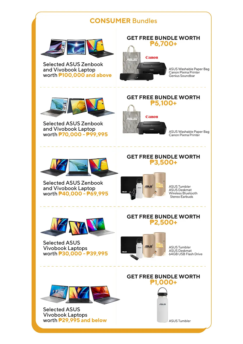 Asus Cool to School Consumer Bundles